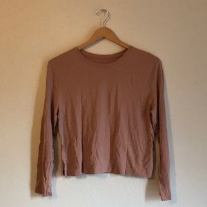 Girlfriend Collective Cupro Long Sleeve Tee in Oyster Size Large